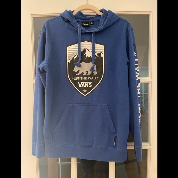 Men’s Small Vans Off-The-Wall Hoodie Blue With Bear